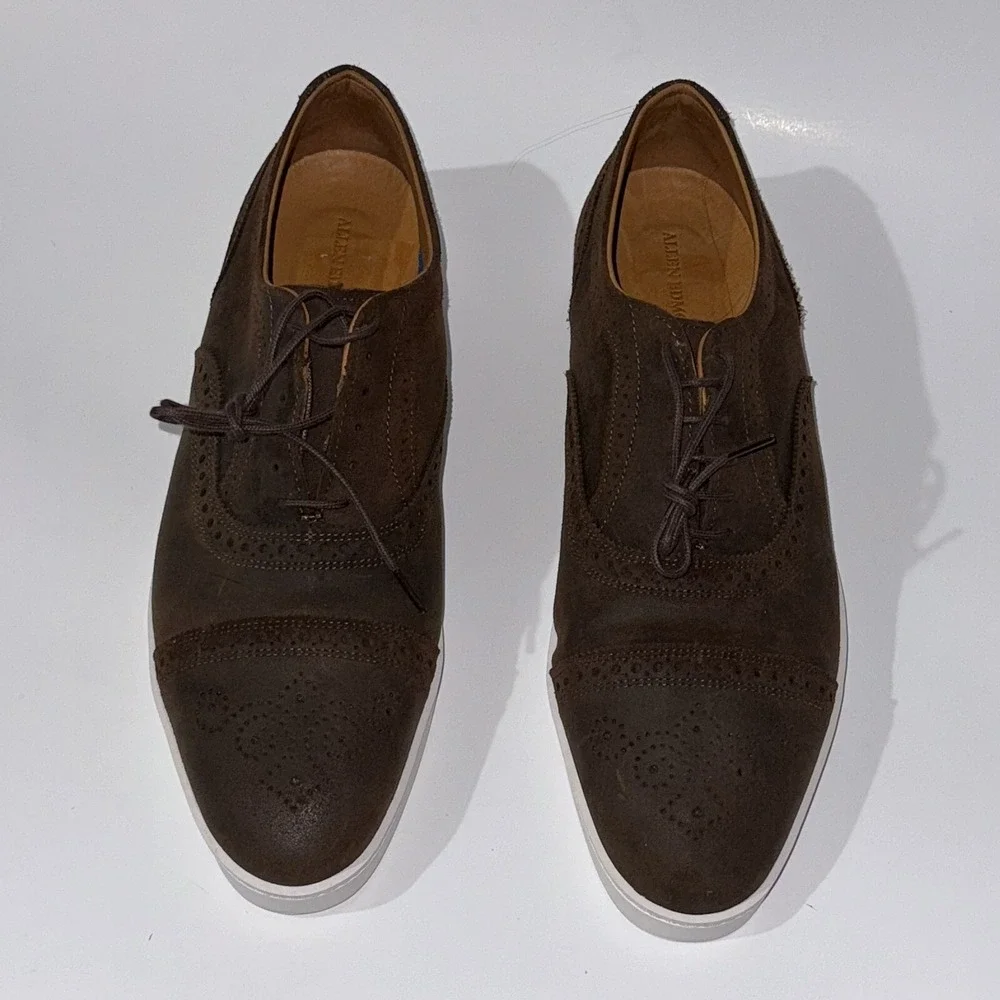 Allen Edmonds Strand Sneakers Suede Oxford Dress Shoes Brown Wax 5128 sz 9.5 - Picture 1 of 8